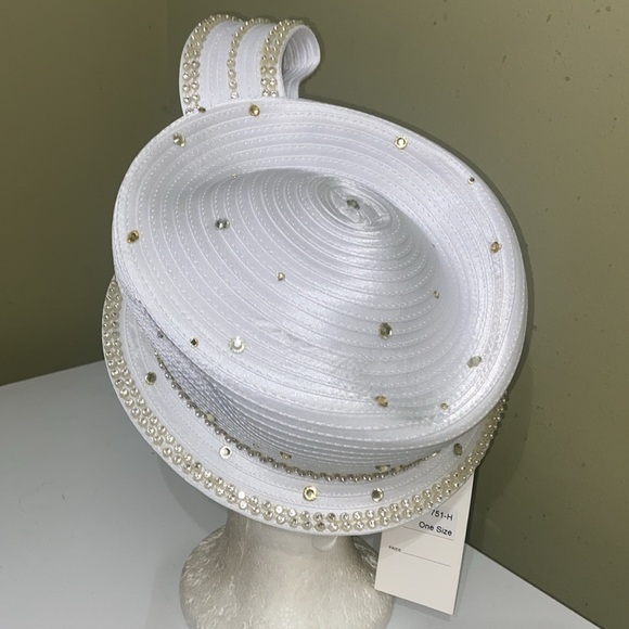 NWT Fabulous WHITE Church Dress Hat by Ben Marc - Picture 8 of 11